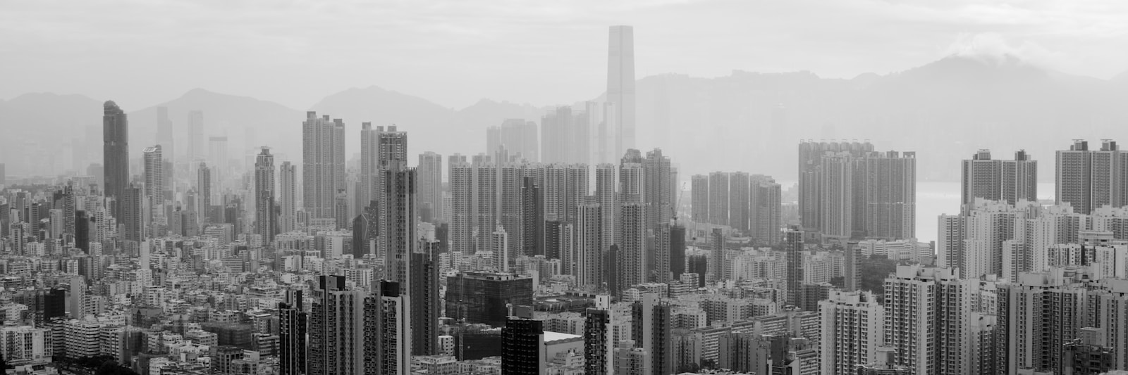 grayscale photo of buildings